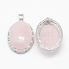 Natural Rose Quartz Pendants X-G-D851-03-2