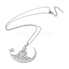 Non-Tarnish 201 Stainless Steel Yoga Human Pendant Necklace with Cable Chains NJEW-Q317-09P-1