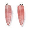 Cherry Quartz Glass Pointed Pendants G-D040-02P-2