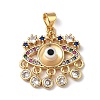 Lampwork Evil Eye Pendants with Colorful Cubic Zirconia ZIRC-L102-13G-02-2