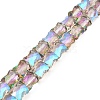 AB Color Plated Transparent Glass Beads Strands EGLA-P051-06A-A07-1