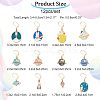 12Pcs 12 Style Flat Round & Rocket & Heart & Star Alloy Enamel Locking Stitch Markers HJEW-PH01500-3