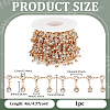 4M Flat Round Brass Rhinestone Chains DIY-PH0030-94-2