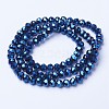 Electroplate Transparent Glass Beads Strands X-EGLA-A034-T8mm-UA02-2