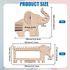 BENECREAT 1 Set Elephant Shape  Wooden Knitting Needle Gauge & Yarn Wrap Guide Board DIY-BC0006-94-2