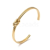 304 Stainless Steel Cuff Bracelets for Women BJEW-Z134-04G-2