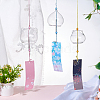 BENECREAT 3Pcs 3 Style Japanese Glass Round Wind Chimes HJEW-BC0001-53-5