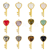 HOBBIESAY 12Pcs 12 Style Natural & Synthetic Gemstone Pendants G-HY0001-09-1