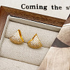 Brass Micro Pave Clear Cubic Zirconia Triangle Hoop Earrings FS-WGA22EE-01-1