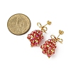 3 Pairs Christmas Bell Brass Dangle Stud Earrings EJEW-MZ00495-6