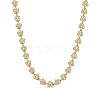 304 Stainless Steel Pave Clear Cubic Zirconia 5-Petal Flower Link Chain Necklaces for Women WG9E91A-01-3