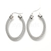 Non-Tarnish 304 Stainless Steel Mesh Hoop Earrings EJEW-C501-14P-A-2