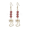 Natural Strawberry Quartz Dangle Earring EJEW-JE05911-1