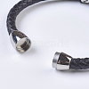 Men's Braided Leather Cord Bracelets BJEW-P194-09-2