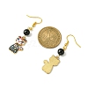 Rack Plating Alloy Cat Shape Dangle Earrings EJEW-JE05446-02-2