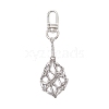 304 Stainless Steel Macrame Chain Pouch Empty Stone Holder Pendant Decoration HJEW-JM02077-1