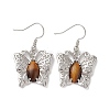 Natural Tiger Eye Butterfly Dangle Earrings for Women EJEW-E283-01P-08-1