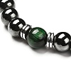 Natural Tiger Eye(Dyed) Beads Stretch Bracelets Set BJEW-JB06653-03-3