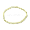 Faceted Rondelle Natural Peridot Beads Stretch Bracelets BJEW-JB06383-05-1