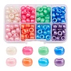 184Pcs 8 Colors Plastic Pearlized Beads KY-YW0001-47-1