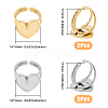 SUPERFINDINGS 4Pcs 2 Colors 304 Stainless Steel Open Cuff Ring Findings STAS-FH0002-13-2