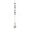 Chakra Mixed Synthetic & Natural Round Gemstone Pointed Dowsing Pendulums PALLOY-JF02520-02-1