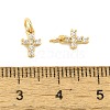 Cross Shape Rack Plating Brass Micro Pave Cubic Zirconia Pendants Charms KK-S396-07C-3