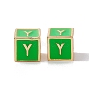 Rack Plating Brass Enamel Beads KK-B060-04G-02Y-2