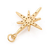 Brass Micro Pave Cubic Zirconia Charms ZIRC-G169-06G-2