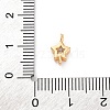 Brass Cubic Zirconia Star Connector Charms KK-Z084-11G-04-3