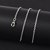 Non-Tarnish Classic Plain 304 Stainless Steel Mens Womens Cable Chain Necklace Making STAS-P045-01P-A-4