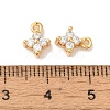 Brass Micro Pave Clear Cubic Zirconia Charms KK-M294-18G-3