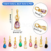 AHADERMAKER 18Pcs 9 Colors  Brass Pave Cubic Zirconia Charms KK-GA0001-31-3