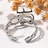 Infinity 304 Stainless Steel Open Cuff Rings for Women RJEW-M046-04P-5