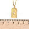 304 Stainless Steel Pave Opalite Rectangle Pendant Necklaces for Women Men NJEW-R018-05G-02-5