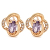 Rack Plating Brass Cubic Zirconia Stud Earrings EJEW-M090-10G-2