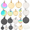 SUNNYCLUE 40Pcs 5 Size 4 Colors 304 Stainless Steel Stamping Blank Tag Charms STAS-SC0002-13-1