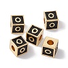 Rack Plating Brass Enamel Beads KK-B060-04G-01O-3