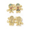 Brass Micro Pave Cubic Zirconia Connector Charms KK-E068-VC083-1