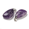 Natural Amethyst Pendants G-G147-02P-02-2