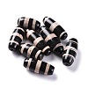 Dyed Tibetan Style Striped dZi Beads TDZI-M001-02-1