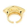Rack Plating Brass Twist Horse Eye Open Cuff Ring for Women RJEW-A016-01G-2