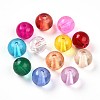 Baking Painted Transparent Glass Beads DGLA-Q022-8mm-M-2