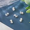 6Pcs 925 Sterling Silver Hollow Initial Beads STER-TA0001-53S-6