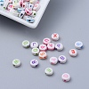 Craft Style Flat Round Initial Acrylic Beads X-MACR-S244-1