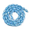 Opaque Solid Color Electroplate Glass Beads Strands EGLA-N013-P6mm-B10-2