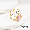 Stylish Stainless Steel Oval Open Cuff Ring for Women Vacation Gift TD2931-3-1