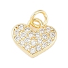 Rack Plating Brass Micro Pave Clear Cubic Zirconia Charms KK-Z060-07G-01-1