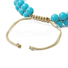 Round Synthetic Turquoise  Braided Bead Bracelets BJEW-JB11160-01-4