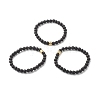 Natural Lava Rock Round Beads Essential Oil Anxiety Aromatherapy Stretch Bracelets BJEW-JB07042-1